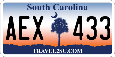 SC license plate AEX433