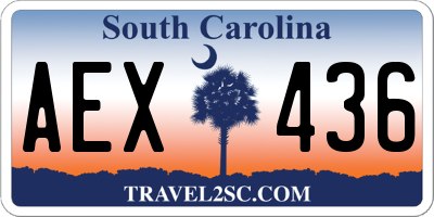 SC license plate AEX436