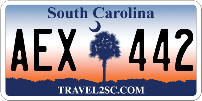 SC license plate AEX442