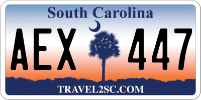 SC license plate AEX447