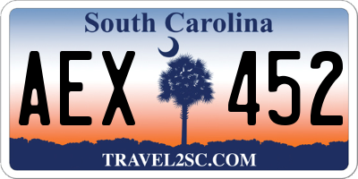 SC license plate AEX452