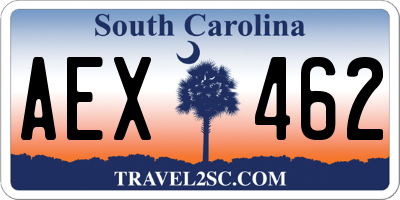 SC license plate AEX462
