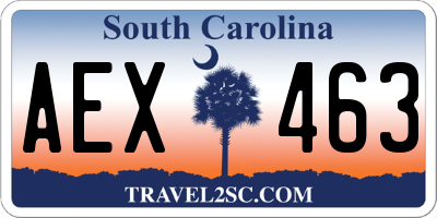 SC license plate AEX463