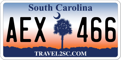 SC license plate AEX466
