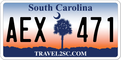 SC license plate AEX471