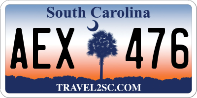 SC license plate AEX476