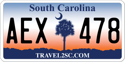 SC license plate AEX478