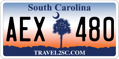 SC license plate AEX480