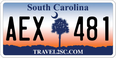 SC license plate AEX481