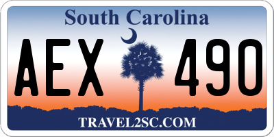 SC license plate AEX490