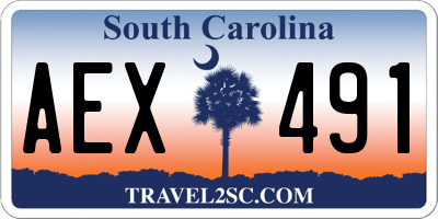 SC license plate AEX491
