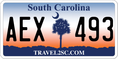 SC license plate AEX493