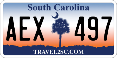 SC license plate AEX497