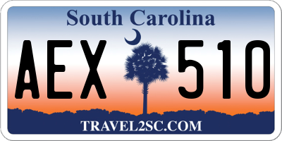 SC license plate AEX510