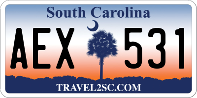 SC license plate AEX531