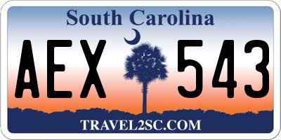 SC license plate AEX543