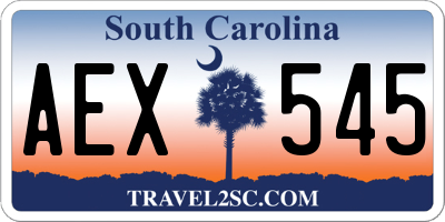 SC license plate AEX545
