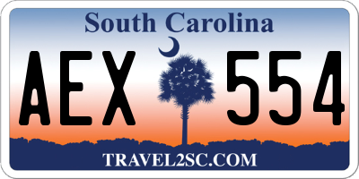 SC license plate AEX554