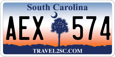 SC license plate AEX574