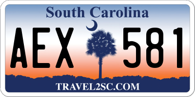 SC license plate AEX581