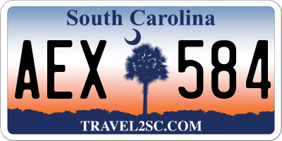 SC license plate AEX584