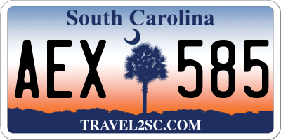 SC license plate AEX585