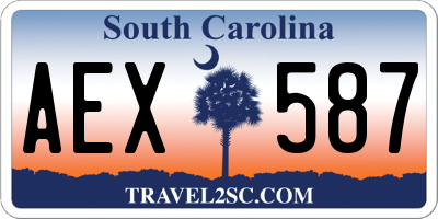SC license plate AEX587
