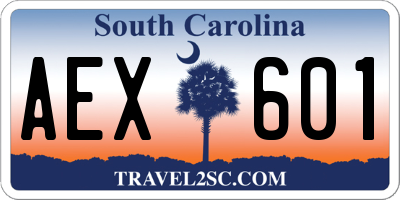 SC license plate AEX601