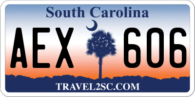 SC license plate AEX606