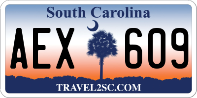 SC license plate AEX609