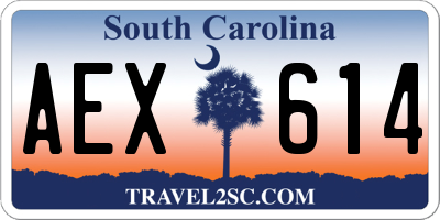 SC license plate AEX614