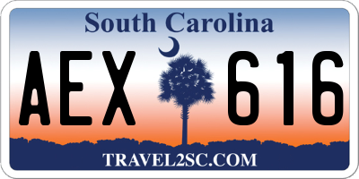 SC license plate AEX616