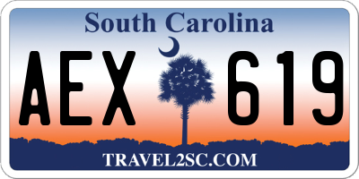 SC license plate AEX619