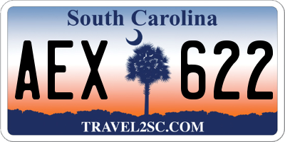 SC license plate AEX622
