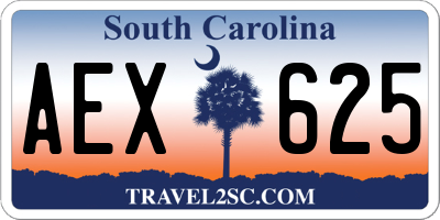SC license plate AEX625