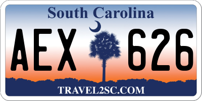 SC license plate AEX626