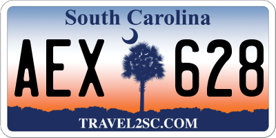 SC license plate AEX628