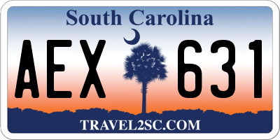 SC license plate AEX631