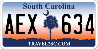 SC license plate AEX634