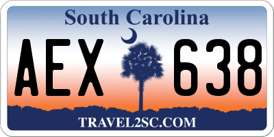 SC license plate AEX638