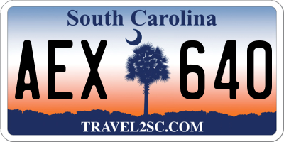 SC license plate AEX640