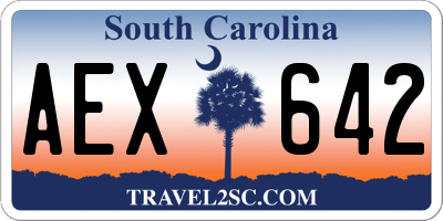 SC license plate AEX642