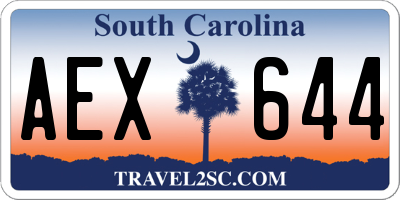 SC license plate AEX644