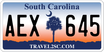 SC license plate AEX645