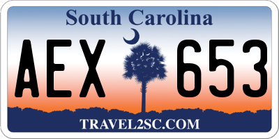 SC license plate AEX653
