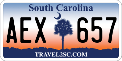 SC license plate AEX657