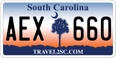 SC license plate AEX660