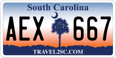 SC license plate AEX667