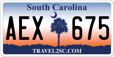 SC license plate AEX675