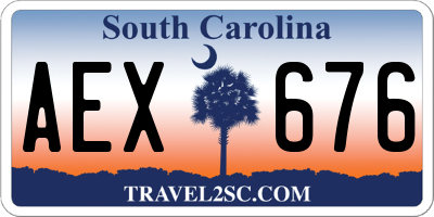 SC license plate AEX676